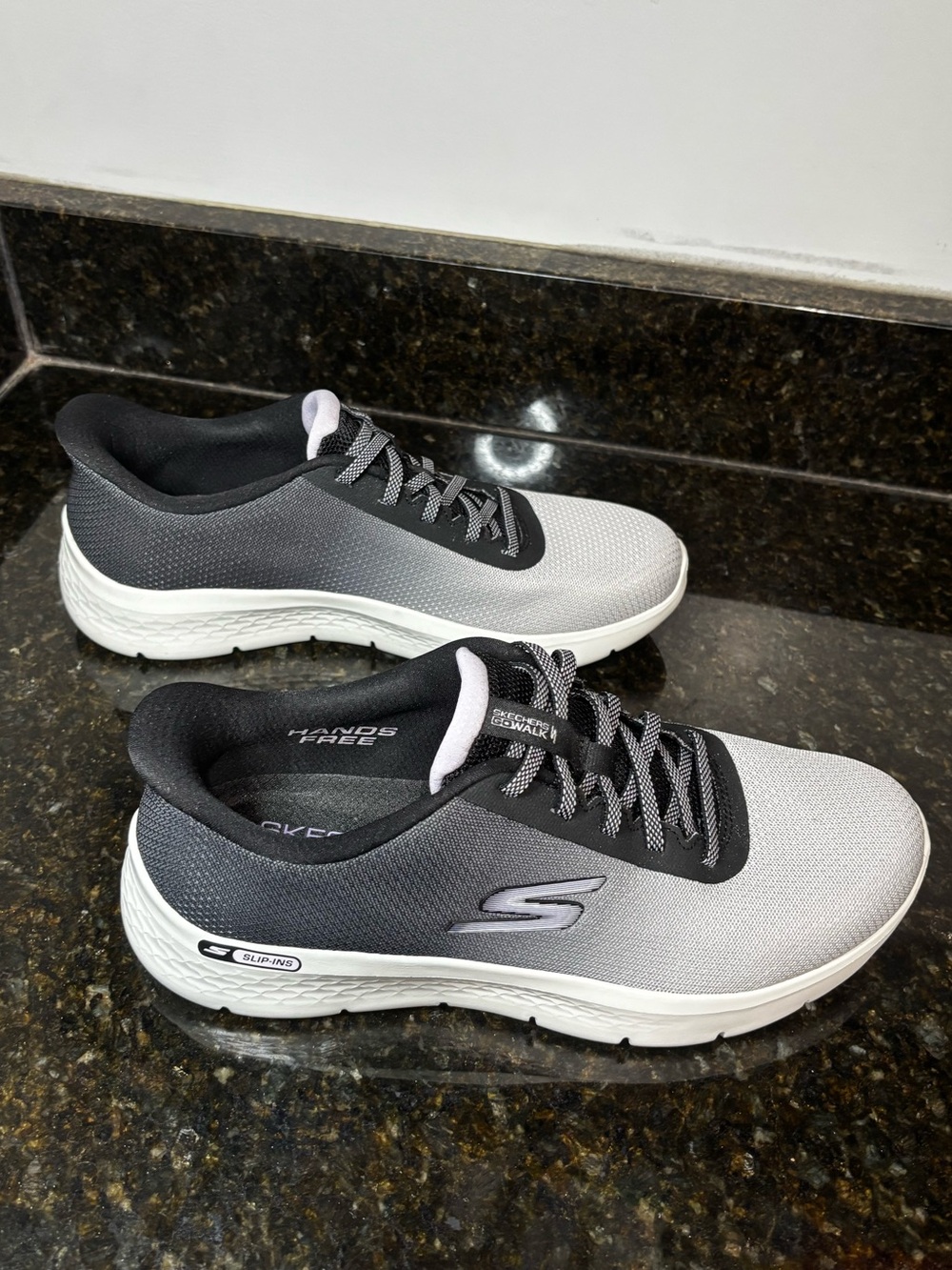 SKECHERS NWOT GOWALK Lightweight Grey & Black Ombré Slip-On Sneaker - Picture 9 of 11